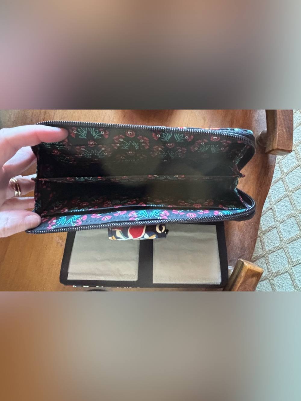 VERA BRADLEY RFID Turnlock Zip Wallet ‘Enchantment’ Horse Fox Bird NEW $95 - Picture 8 of 9